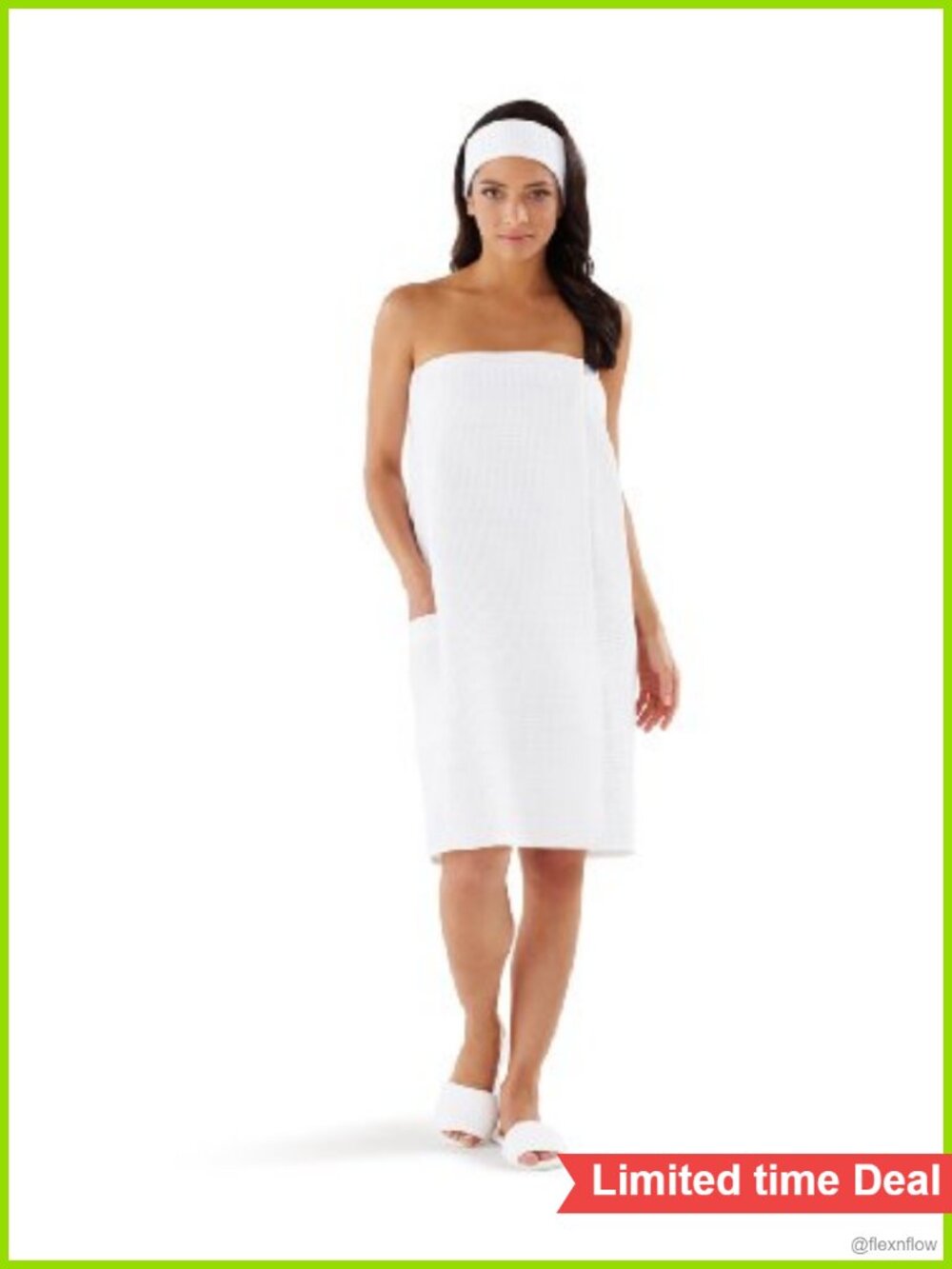 Waffle Spa Wrap Towel Lightweight Shower Sauna Towel Wrap with Snap Closure